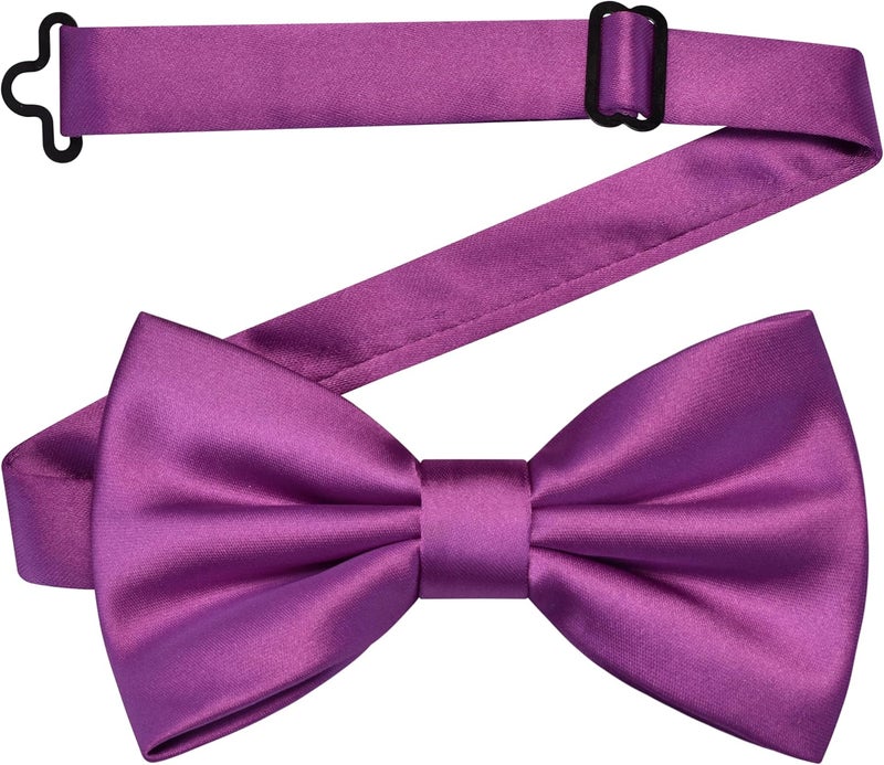 Branduce Solid Color Pre-tied Bow Tie Quality Adjustable Bowtie for Men Party Wedding - Image 1
